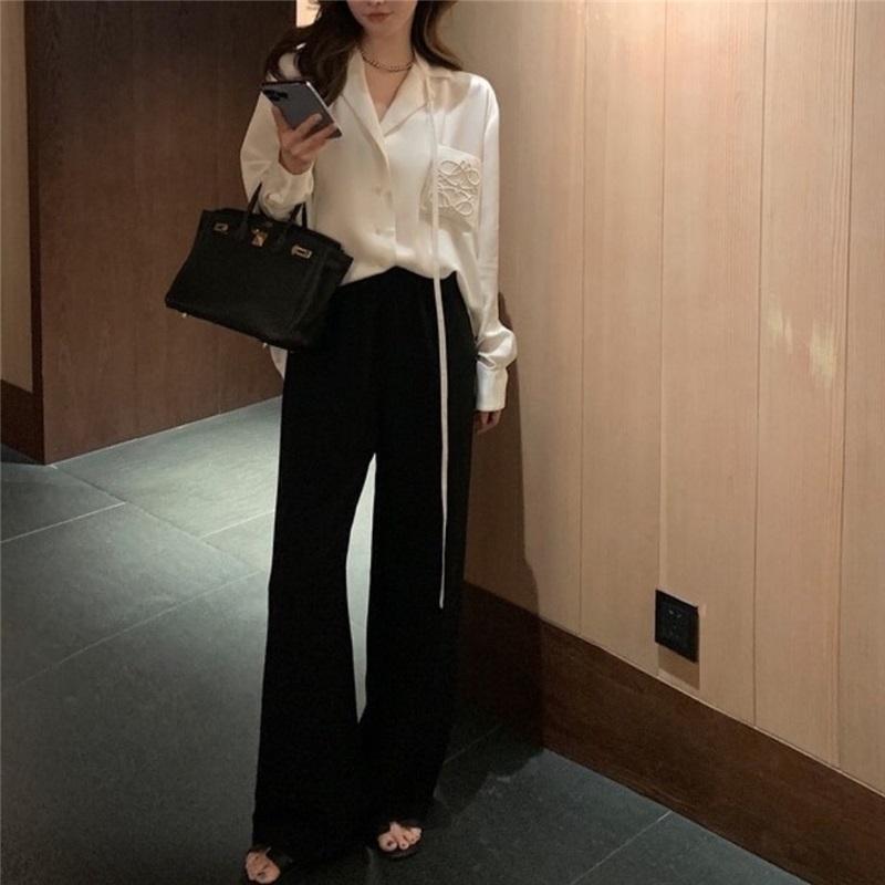 Весна Лето Женская Высококачественная Блузка-Кардиган из Сатина с Вышивкой и Роскошным Блеском