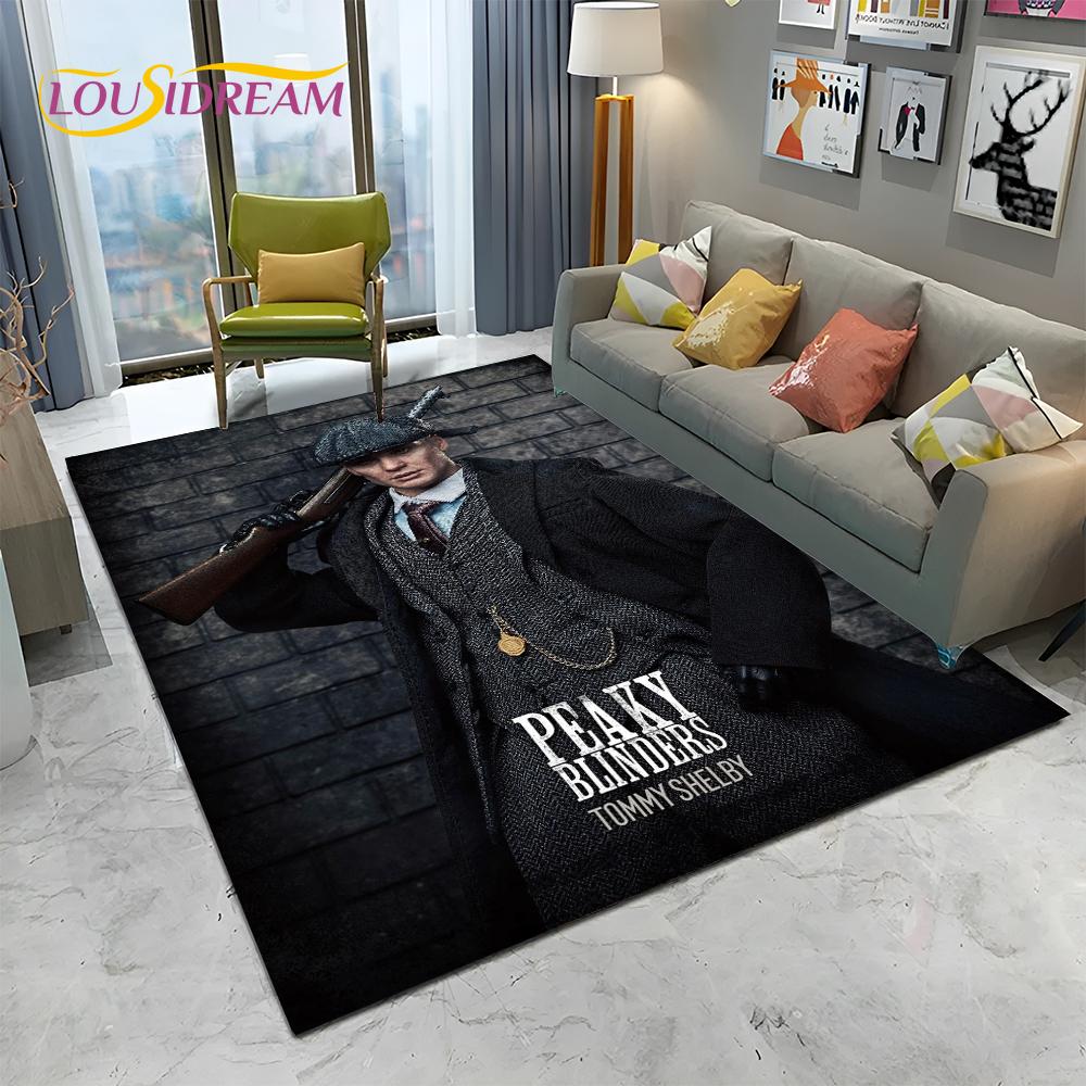 HD Tommy Shelby P-Peaky Blinders Carpet Rug for Home Living Room Bedroom Sofa Doormat Decor,kids Area Rug Non-slip Floor Mat