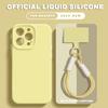 Жидкий силиконовый ремешок Магнитный чехол для телефона Для iPhone 16E 16 15 14 Plus 12 13 16 Pro Max Magsafe Защитная крышка-ремешок на запястье