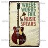 Music Gitar Vintage Metal Sign Tin Sign Rock Plaque Home Wall Decor Bar Sign Home Decor Country Poster Drop Shipping