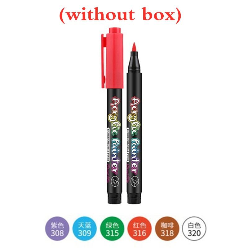 6/12/24/36 Color Acrylic Paint Brush Marker Pen Set Drawing Painting Art Marker Wood Glass Fabric Scrapbooking Stationery Supplies