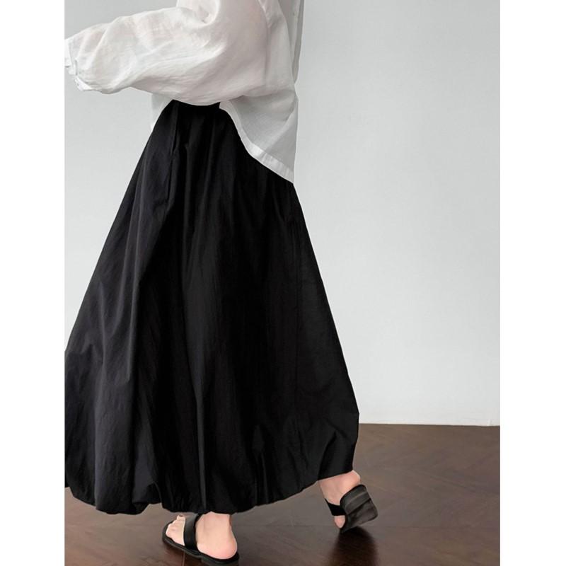 Johnature Korean Bud Women Skirt Simple Summer High-waisted Casual Elastic Versatile Loose Skirts
