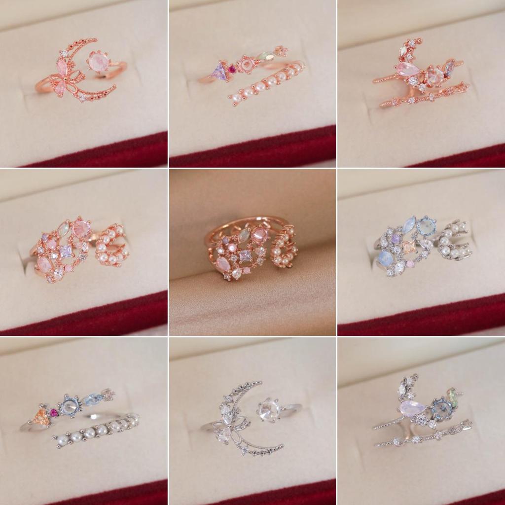 Элегантное регулируемое кольцо с жемчугом, цирконом и цветком