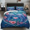 3 Romantic Blue Jumping Dolphin Print Duvet Covers Set 1 Down Duvet Cover+2 Pillowcases Coreless. Soft And Comfortable