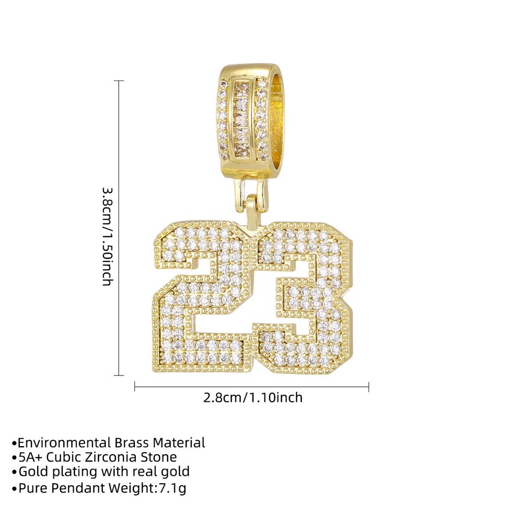 Number 23 Pendant Simple Number Twist Chain Necklace European and American Street