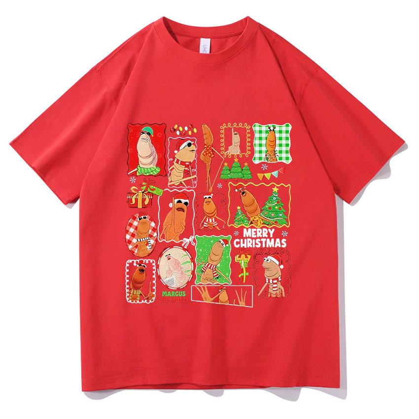 Marcus The Worm Men Women Tshirt High Quality Oversized Tshrits Funny Meme Popluar Tee Cotton Y2K Tops Christmas Gift Teenagers