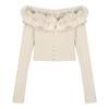 Winter for Women Korean Style Retro Plush Patchwork Warm Soft Cashmere Sweater Long-sleeved Slim Knit Pullover Tops