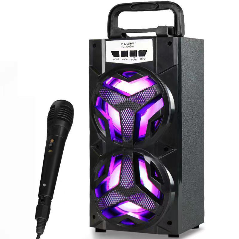 10W Karaoke Outdoor Portable Sound Box Speaker Wireless Large Home Theater Bluetooth Party Speakers With Wired Microphone