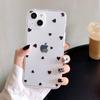 Чехол для телефона iPhone 15 14 Pro Max 13 12 11 X XR XS Прозрачный мультяшный Love Heart Мягкий TPU
