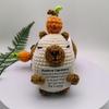 Positive Crochet Animals Capybara Doll With Card Desktop Ornament Handmade Knitted Cheer Up Capybara Doll Home Room Decoration
