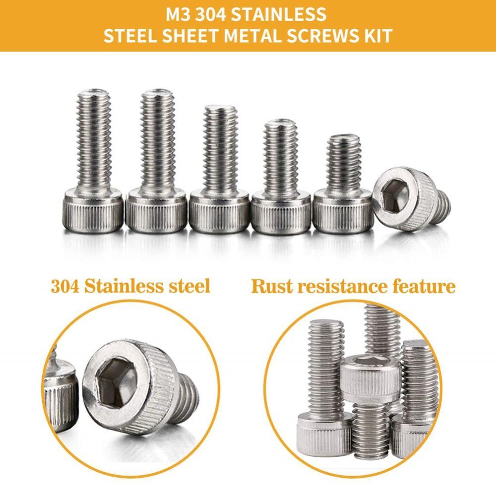 340 шт. Винты с шестигранной головкой под внутренний шестигранник 5/6/8/10/12/14/16/18/20 мм, комплект болтов и гаек, мебель