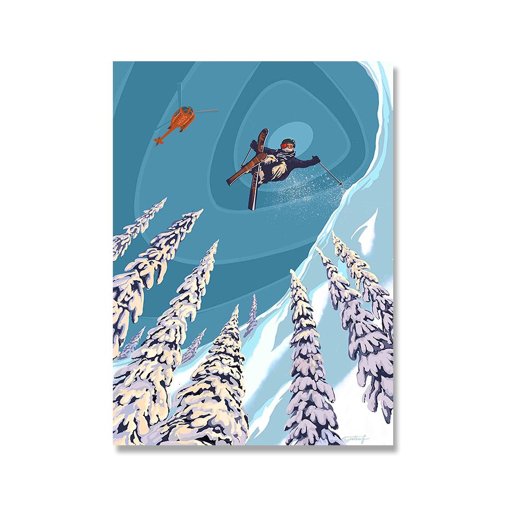 Retro Addicted to Powder Revel stoke Posters and Prints Ski Badge Wall Art Canvas Painting Hd Print Wall Picture For Living Room No Frame