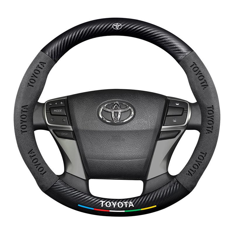 Чехол на руль Toyota Reiz (2005-2013 гг.) - Ультратонкая Натуральная Кожа и Замша Углеродное Волокно