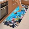 1Pcs Deep Sea Marine LifePattern Floor Mat Modern Kitchen Polyester Rug Non-Slip Colorful Indoor Carpet, For Home Bathroom Bedroom Living Room Decor