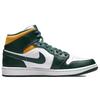 Мужские кроссовки Air Jordan 1 Mid Sonics White Noble-Green Pollen 554724-371