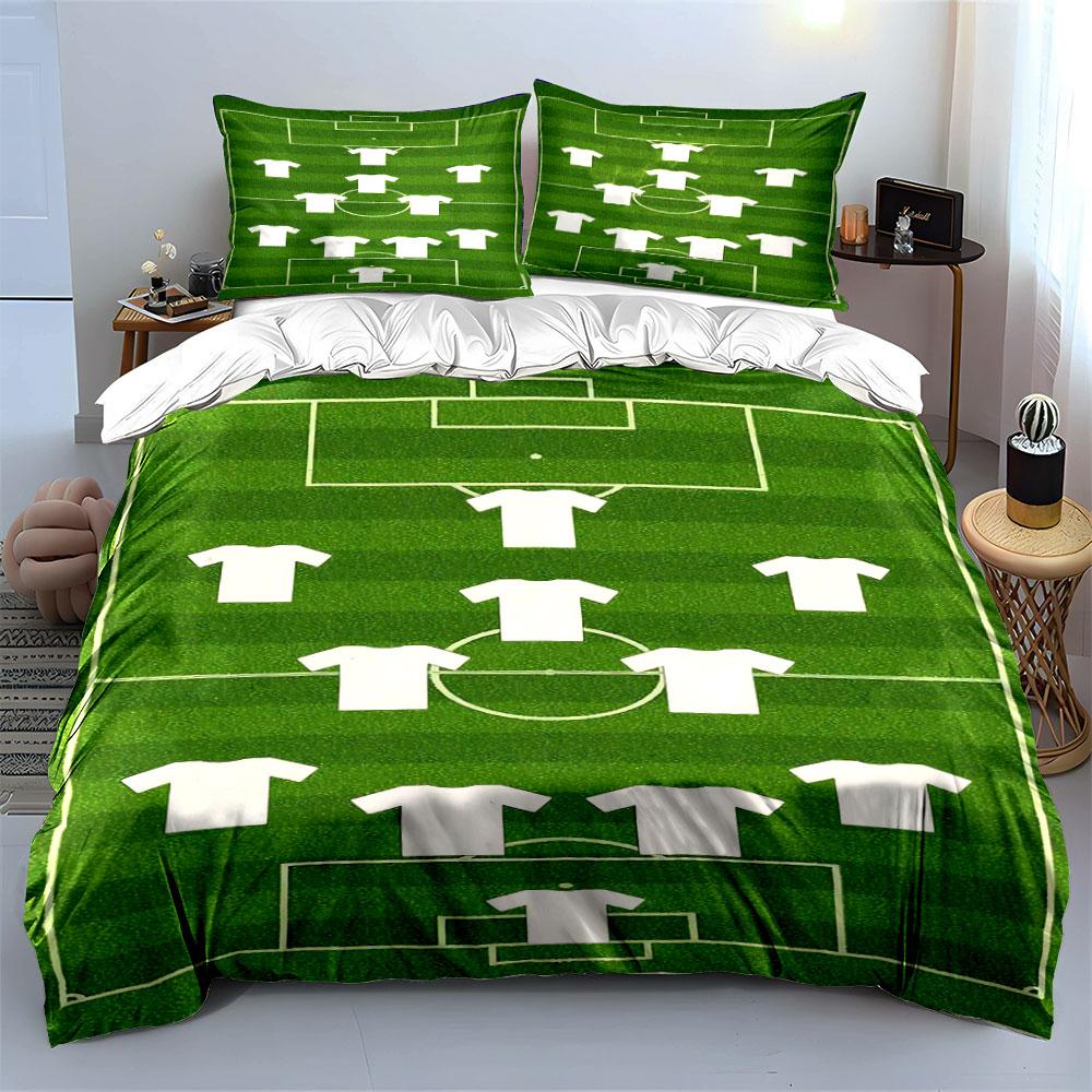 Soccer field with jerseys. Bedding sets Duvet cover sets Duvet covers Pillowcases(1 * Duvet Cover 2 * Pillowcases without duvet insert)