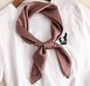 New Fashion Summer Silk Square Scarf Solid Women Satin Neck Hair Tie Band Soft Beach Hijab Head Female Foulard Free Shiping