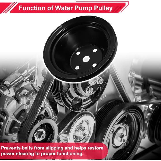 Water Pump Pulley for Chevy SBC Small Block 262 265 267 283 302 305 307 327 350 400 LWP Single-Groove Long Water Pump Pulley 1 Groove Durable 1 Pc