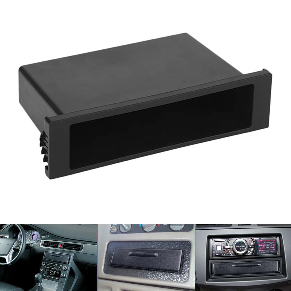 Car Radio 1Din Cup Holder Radio Storage Box Inner Accessories Black Car Cup Holder Radio Cubby CD Radio Drink Cup Holder