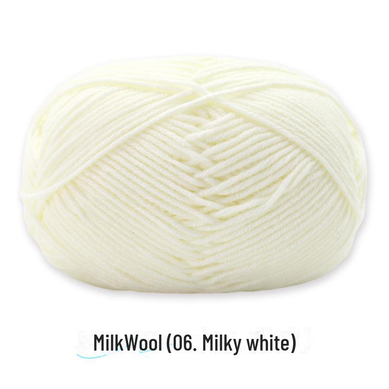 4-Strand Combed Milk Cotton Yarn Ball for DIY Crochet: Doll Making & Baby Sweater/Scarf Kit