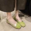 2024 Новый стиль Модные и удобные цветные женские туфли с квадратным носком на высоком каблуке Туфли на толстом каблуке Ленивые туфли