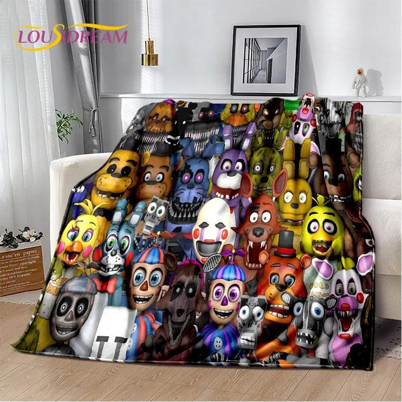 3D Хоррор Игра F-FNAF Фредди мультфильм Мягкое Фланелевое Одеяло для Кровати Спальни Дивана Пикника, Плед для Отдыха на Свежем Воздухе Подарок на Сон