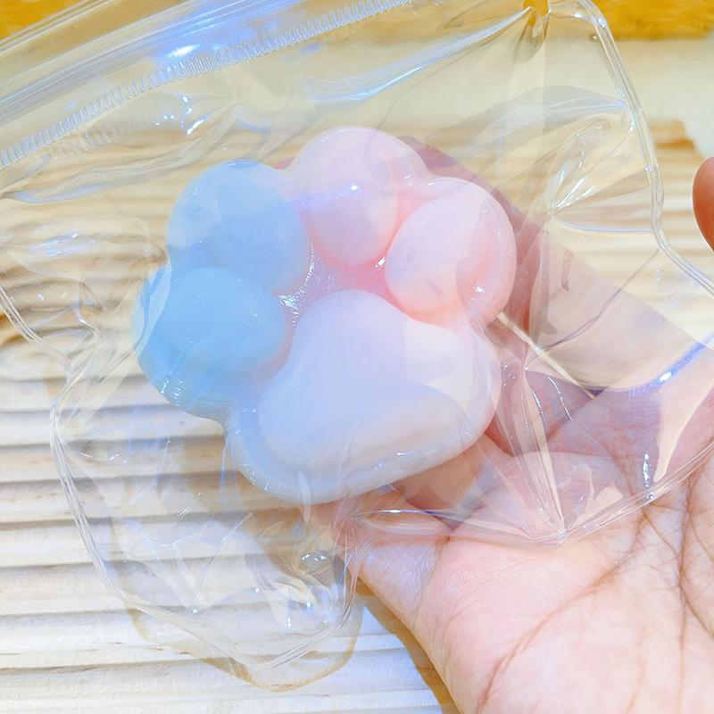 Kawaii Cute Tpr Gradient Ice Cream Cat Paw Squeeze Toys Медленнодействующая декомпрессионная игрушка