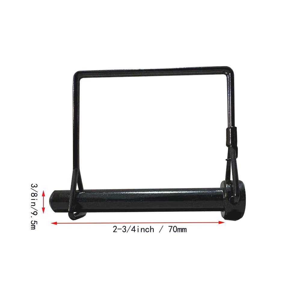 8 Pack 3/8 x 2-3/4 Trailer Hitch Pin Heavy-Duty Black Zinc Steel Hitch Lock Pin with Secure Clip Coupler Locking Pin for Towing Truck Tractor PTO