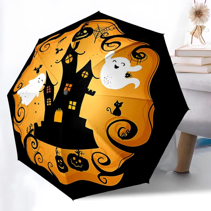 1pc Halloween Ghost, Automatic Folding Umbrella. Portable collapsible design, Best birthday festival gift yy250924138