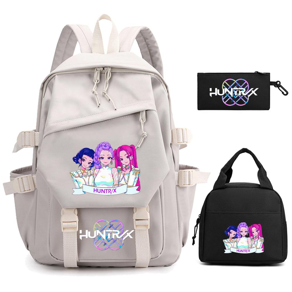3 шт./набор Мультяшный Kpop Истребители демонов Принт Рюкзак для мальчика-подростка девочки Детей Большая вместимость Школьный рюкзак Студенческая сумка для книг Женская дорожная сумка Mochila