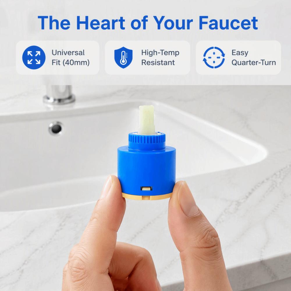 40mm Size Ceramic Cartridge 3 Holes Ceramic Disc Cartridge Faucet Valve Single Handle Faucet