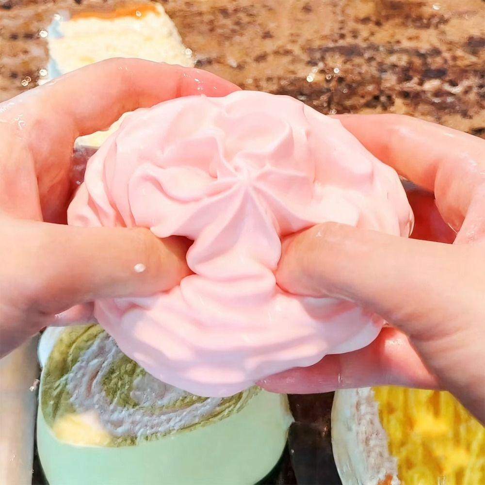 Hand Relax Cream Roll Squeeze Toy Food Shape Cake Slow Rising Toy Push Bubble Roll Toy Anxiety