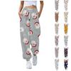 Женские повседневные брюки для отдыха с рождественским принтом, спортивные брюки, брюки с эластичной резинкой на талии, брюки с завязками на шнурке