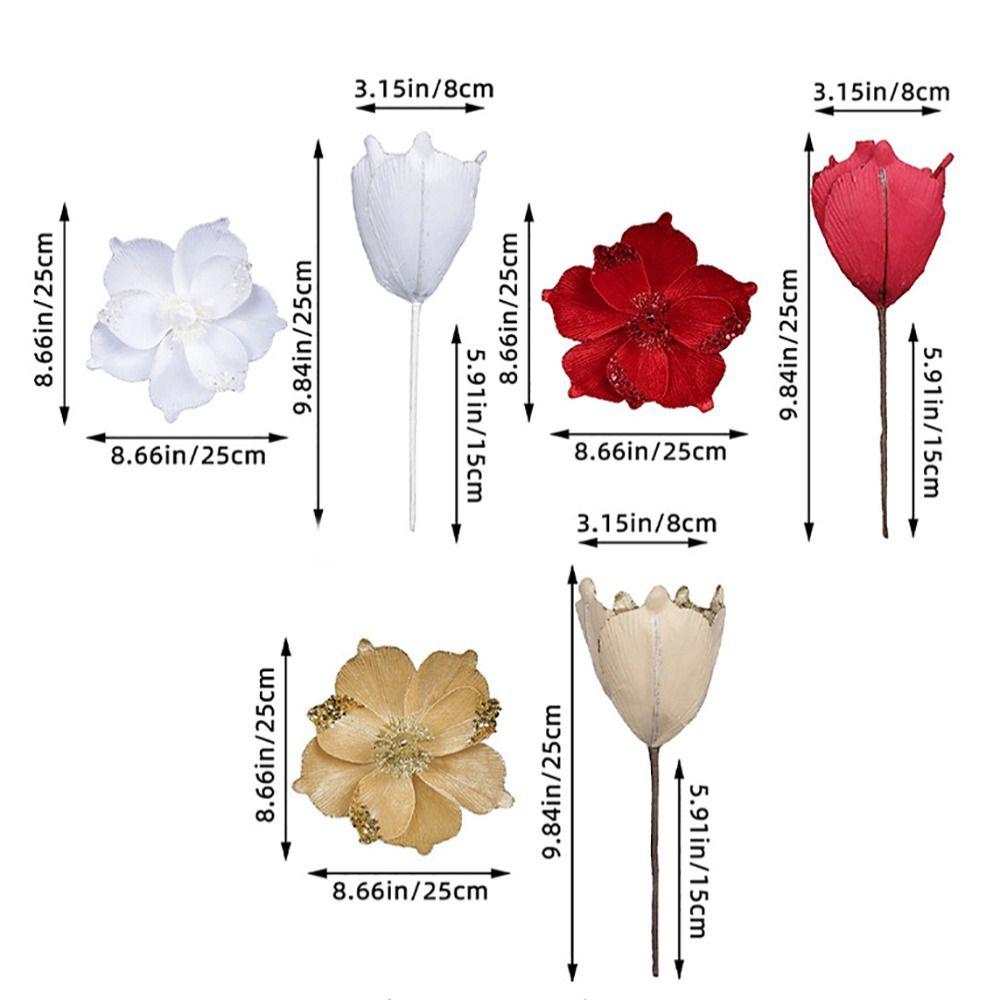 Тканевые Искусственные Цветы Цветок Праздничное Украшение Пластиковые Подвесные Цветы Аксессуары для Цветочной Композиции Рождественское Украшение
