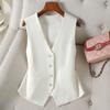 Женский весенне-осенний жилет с чувством дизайна, облегающий, для работы, демонстрирующий стройность, с темпераментом, топ