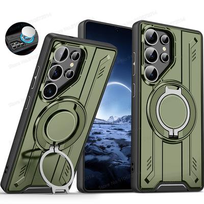 Для Magsafe Вращающаяся Складная Подставка Чехол для Телефона Для Samsung Galaxy S25 Ultra S24 S23 Plus S22 S24 Ultra FE Магнитный Противоударный Чехол