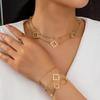 Модный комплект ювелирных изделий ожерелье браслет серьги кольцо для женщин дамы
