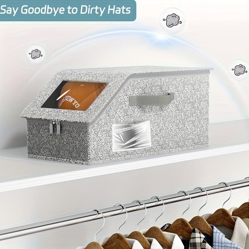 high quality1/2 New Stackable Baseball Cap Storage Box, Hat Organizer, Hat Box, Clothes Storage Box, Hat Rack, Large Capacity, Foldable, Hard