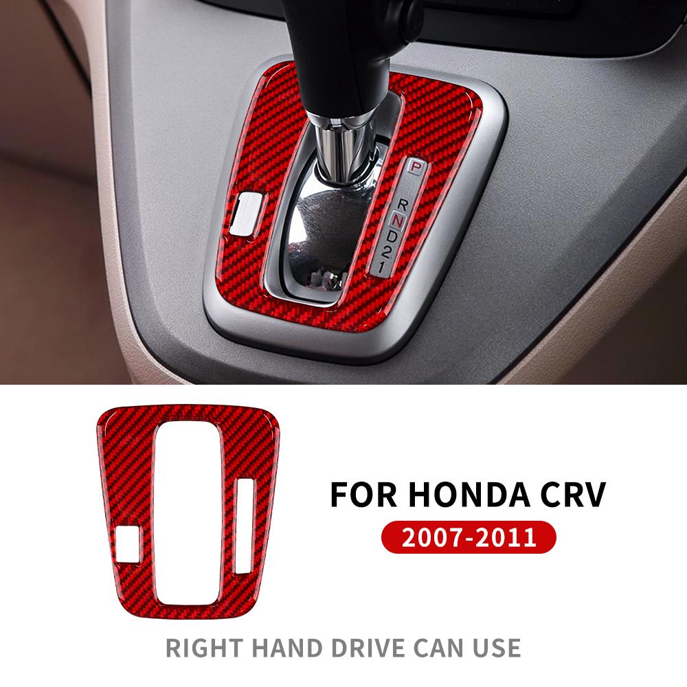 Крышка из настоящего углеродного волокна для Honda CRV CR-V 2007 2008 2009 2010 2011 Центральный блок управления переключением передач Наклейка на панель Аксессуары LHD RHD
