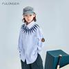 FULONGZAI 2025 Весна Детская рубашка в вертикальную полоску для мальчиков и девочек