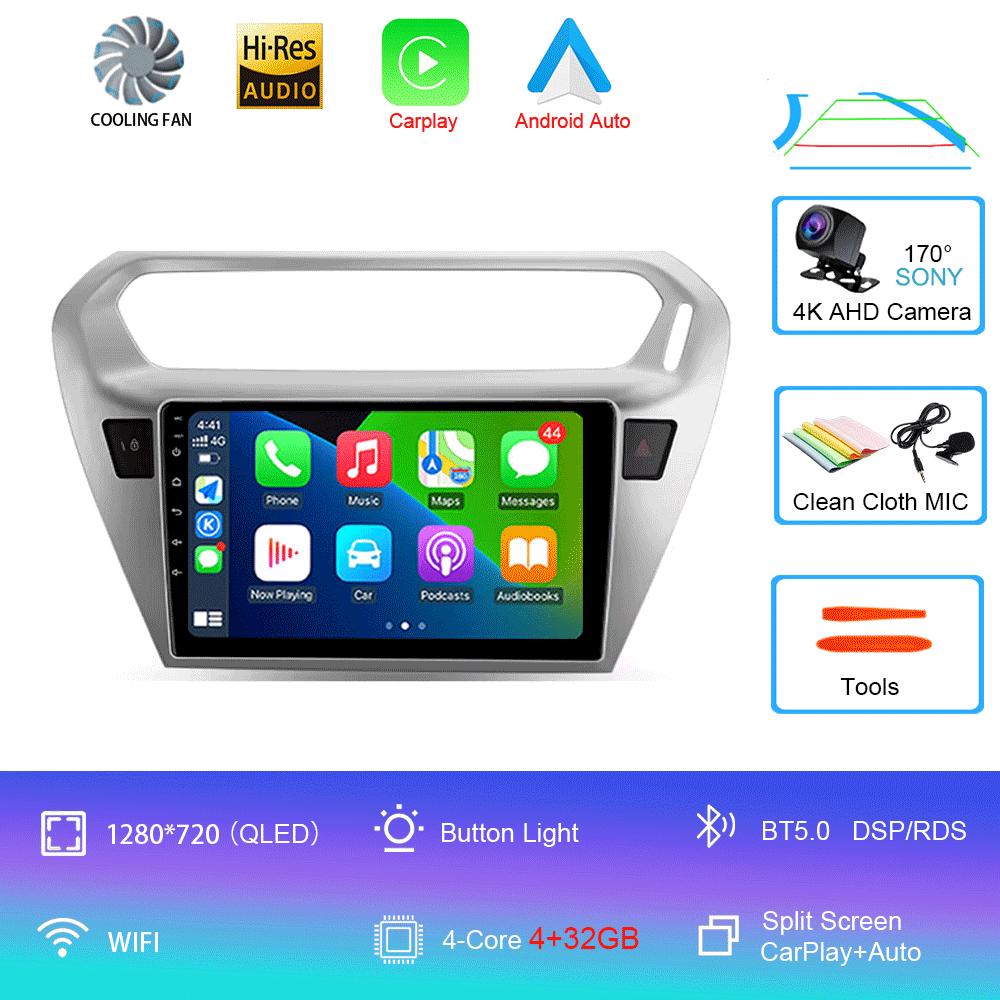 Автомобильное радио Android 14 для Peugeot 301 Citroen Elysee 2013 2014 2015 2016 2017 2018 Мультимедийный проигрыватель Стерео Carplay 2din Аудио BT