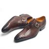 Fashion New Men's Leather Shoes Comfortable Handmade Oxford Casual Business Monk Style Serpentine Printing Luxury Fashion Dress Man Shoe