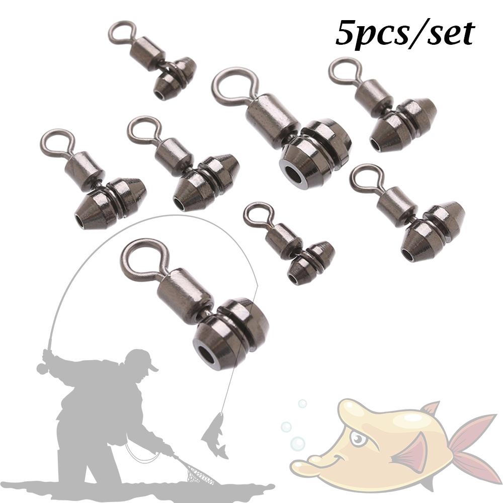 Portable Durable Stainless Steel Solid Rings Tackle Fishing Rolling Swivels Connector Ball Bearing