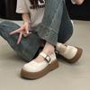 Thick-soled Small Leather Shoes Women's 2025 New Summer and Autumn Versatile Shallow Mouth Mary Jane Shoes Autumn French with Skirt Single Shoes