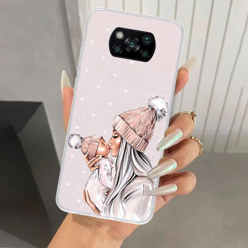 Чехол для телефона «Мама и Малыш» для Xiaomi Poco X5 X6 X7 Pro F7 Ultra M7 Redmi 15 15C 13 13C 12 12C 10 10A 10C 9 9A 9C 9T Оболочка Poco X