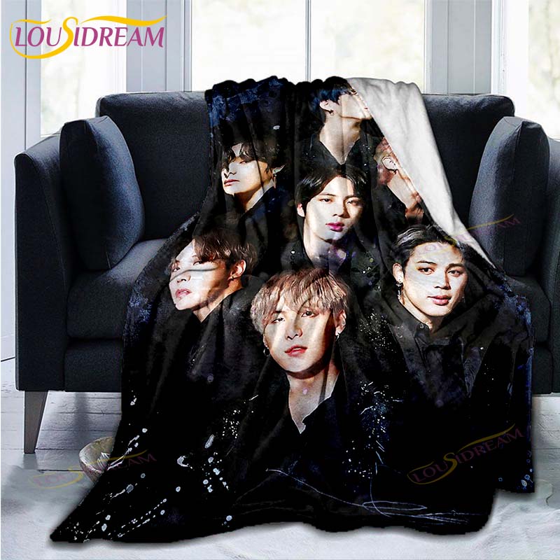 Kpop Bangtan Boys Bts Плед для дивана Покрывало для дивана Дорожное постельное белье Распродажа Плед Фланелевый плед Покрывало