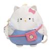 Cute Cartoon Bow Lace Cat Design Student Casual Backpack With Plush Pendant For Students