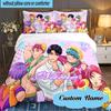 Custom Name 3PCS Fantasy Night Trio K-Pop Bedding Set Including 1pc Duvet Cover And 2pcs Pillowcases for Bedroom, Dormitory Gift Home Decor