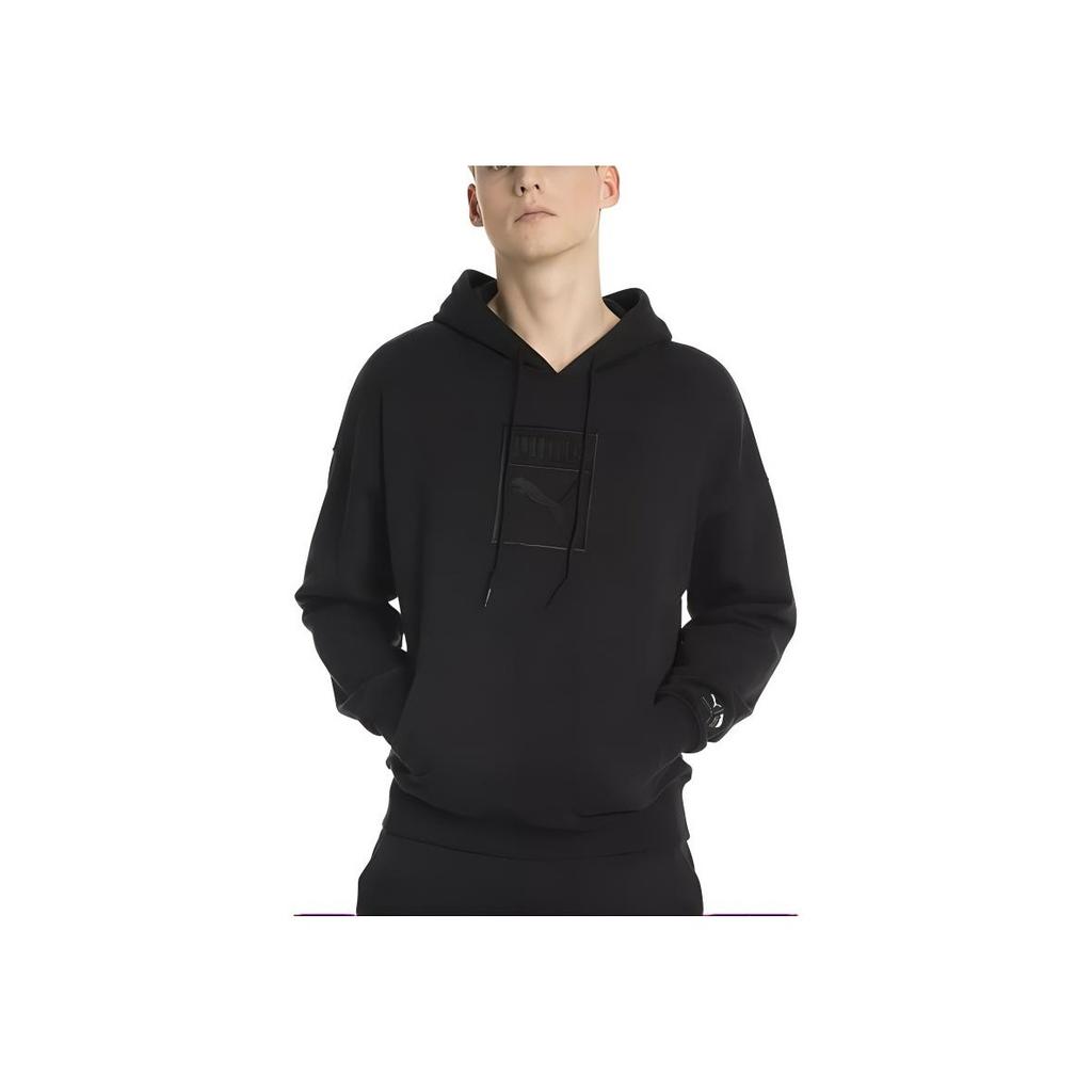 Puma Esstr Cat Logo Hooded Comfortable Soft Simple Sweatshirt Men sweatshirt Black 673848-01