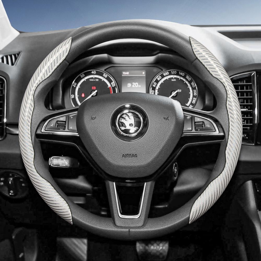 KTDJ9 Подходит для Skoda Рулевое колесо с текстурой под карбон, с сегментированным дизайном и быстрой фиксацией, долговечное, для Octavia